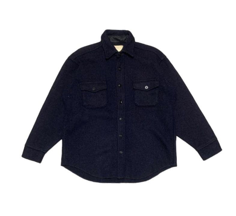 Flannel Vintage Melton Wool Flannel Shirt Jacket Size US M / EU 48-50 / 2 - 1 Thumbnail