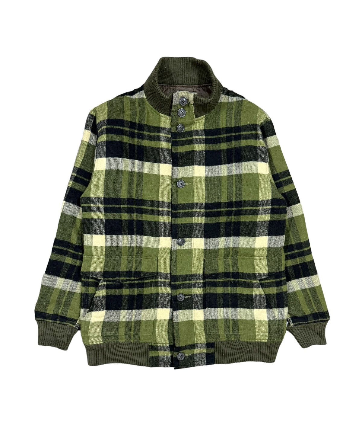 image of Vintage x Woolrich John Rich Bros Woolrich Tartan Plaid Wool Button Ups Seditionaries Jacket in Gre