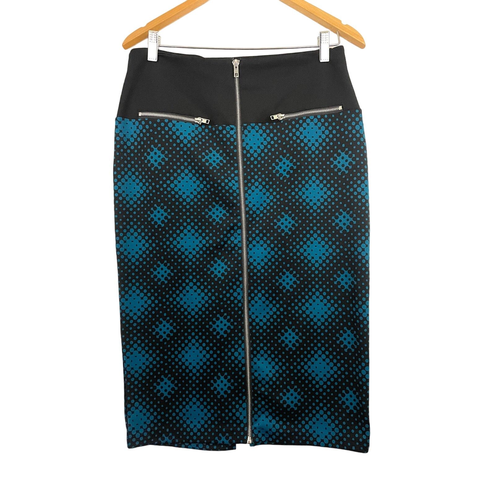 Worthington Worthington Pencil Skirt Sz 6 Stretch Blue Black Pattern Size 28" / US 6 / IT 42 - 1 Thumbnail