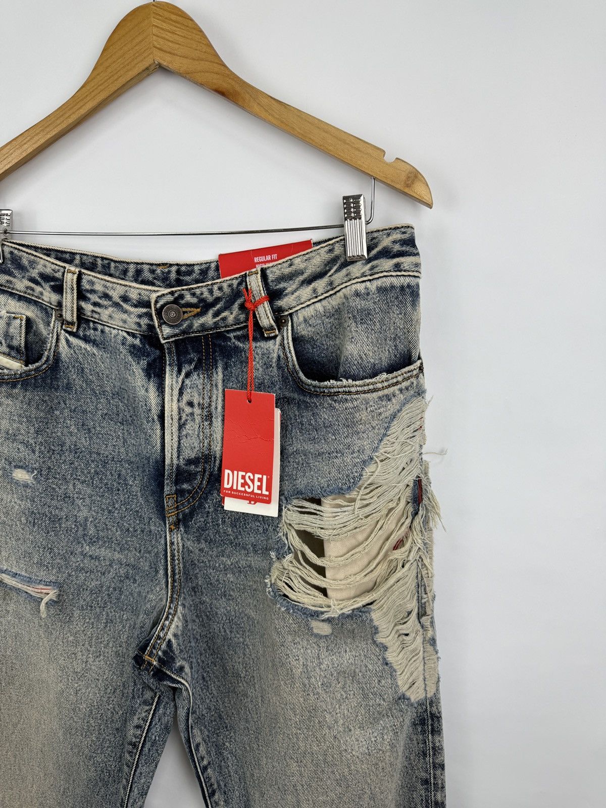Diesel 🇺🇸❗️NEW Diesel 1955 D-Rekiv 09E10 Distressed Jeans W32/L32 Size US 32 / EU 48 - 6 Thumbnail