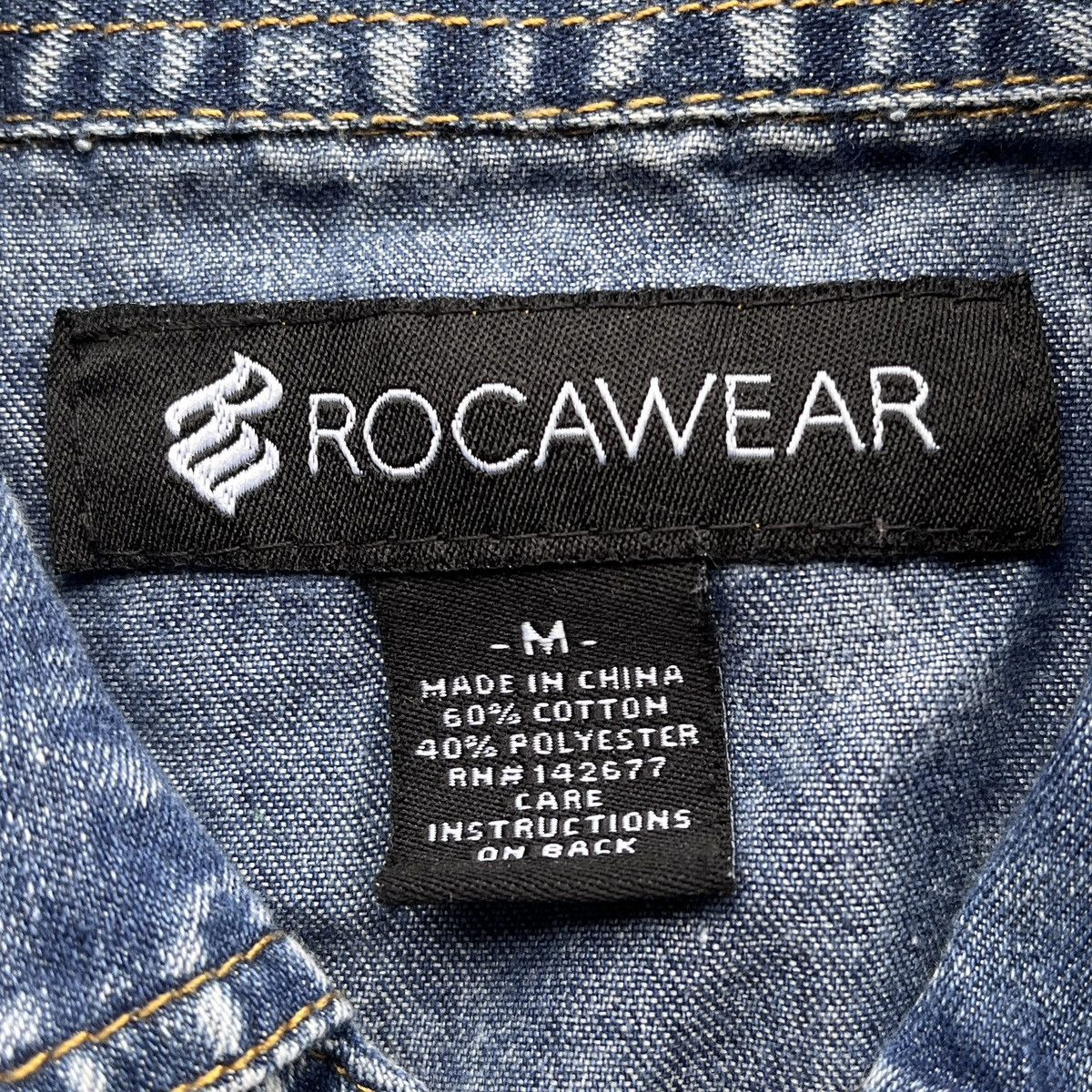 Rocawear Vintage Y2K Rocawear Washed Denim Button-Up Shirt Size US M / EU 48-50 / 2 - 4 Thumbnail