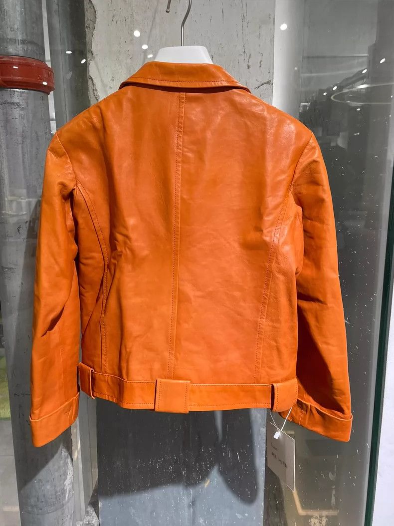 Yohji Yamamoto yohji yamamotoSheepskin orange dyed leather jacket 2503-Nex Size US M / EU 48-50 / 2 - 2 Thumbnail