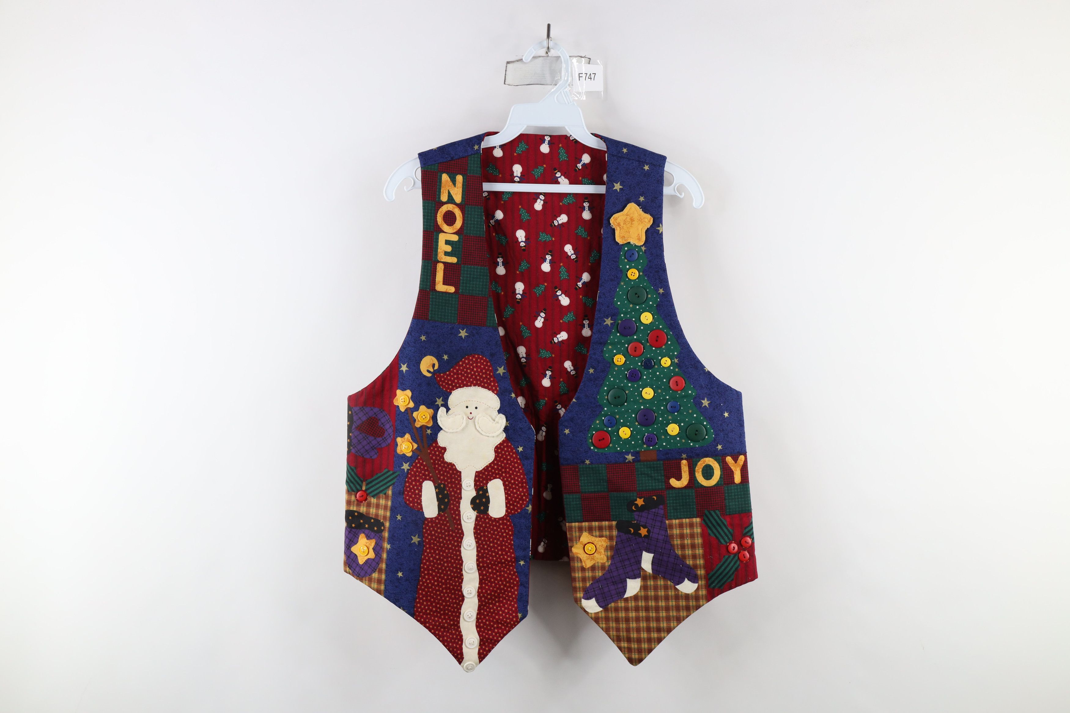Vintage Vintage 90s Streetwear Reversible Christmas Vest Jacket Size M / US 6-8 / IT 42-44 - 1 Thumbnail