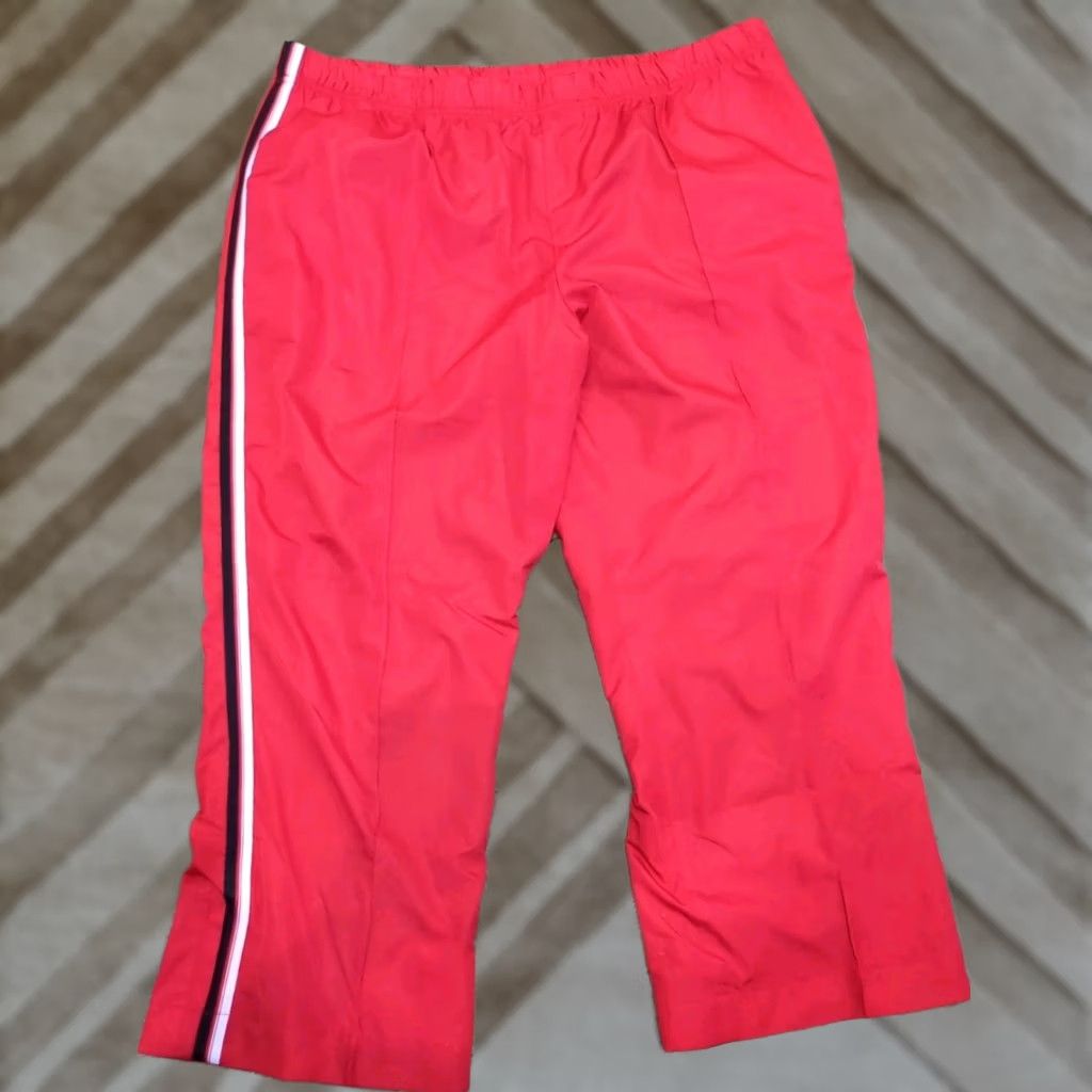 Vintage VINTAGE Fuda Track Pants Women XL Red Polyester Lined Pockets Drawstring Straight Style Sports Pants Mens Women Girls Size 40" / US 18 - 1 Thumbnail
