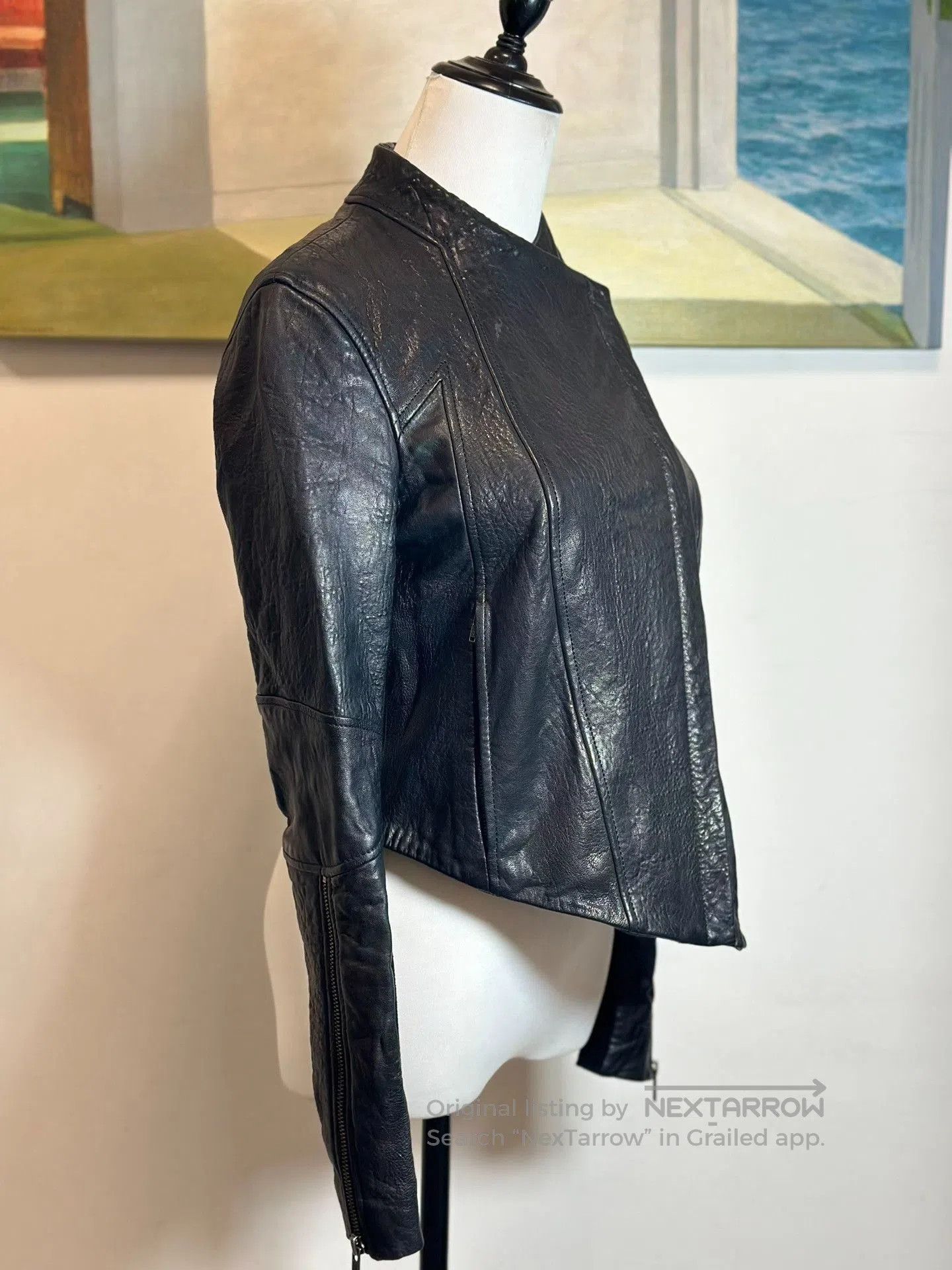 Helmut Lang Helmut Lang Asymmetrical Leather Jacket. Size US M / EU 48-50 / 2 - 3 Thumbnail