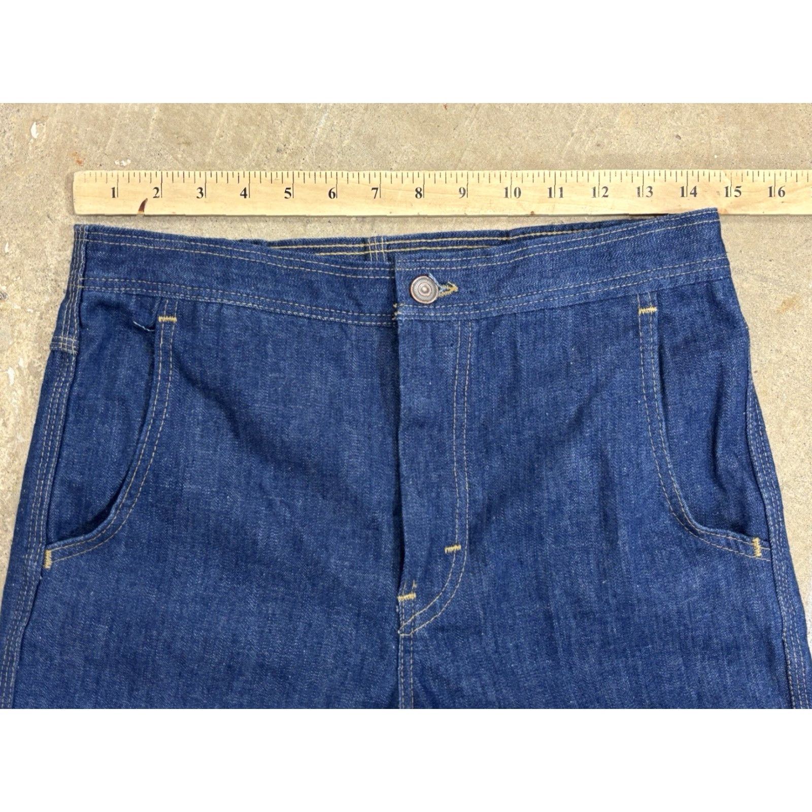 Sears VINTAGE Sears Perma Prest Blue Jeans Men’s 29x33 Cowboy Bootcut Dark Wash Denim Jeans 1970s Mens Size US 29 - 7 Thumbnail