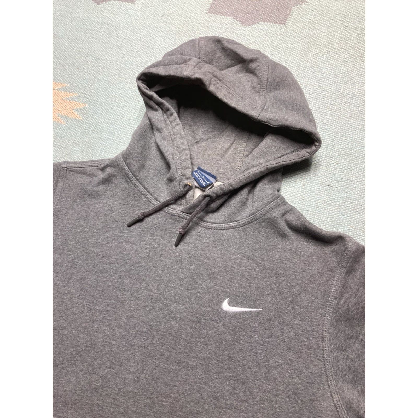 Nike VINTAGE Nike pullover hoodie sweatshirt swoosh check logo gray blank medium Size US M / EU 48-50 / 2 - 2 Thumbnail