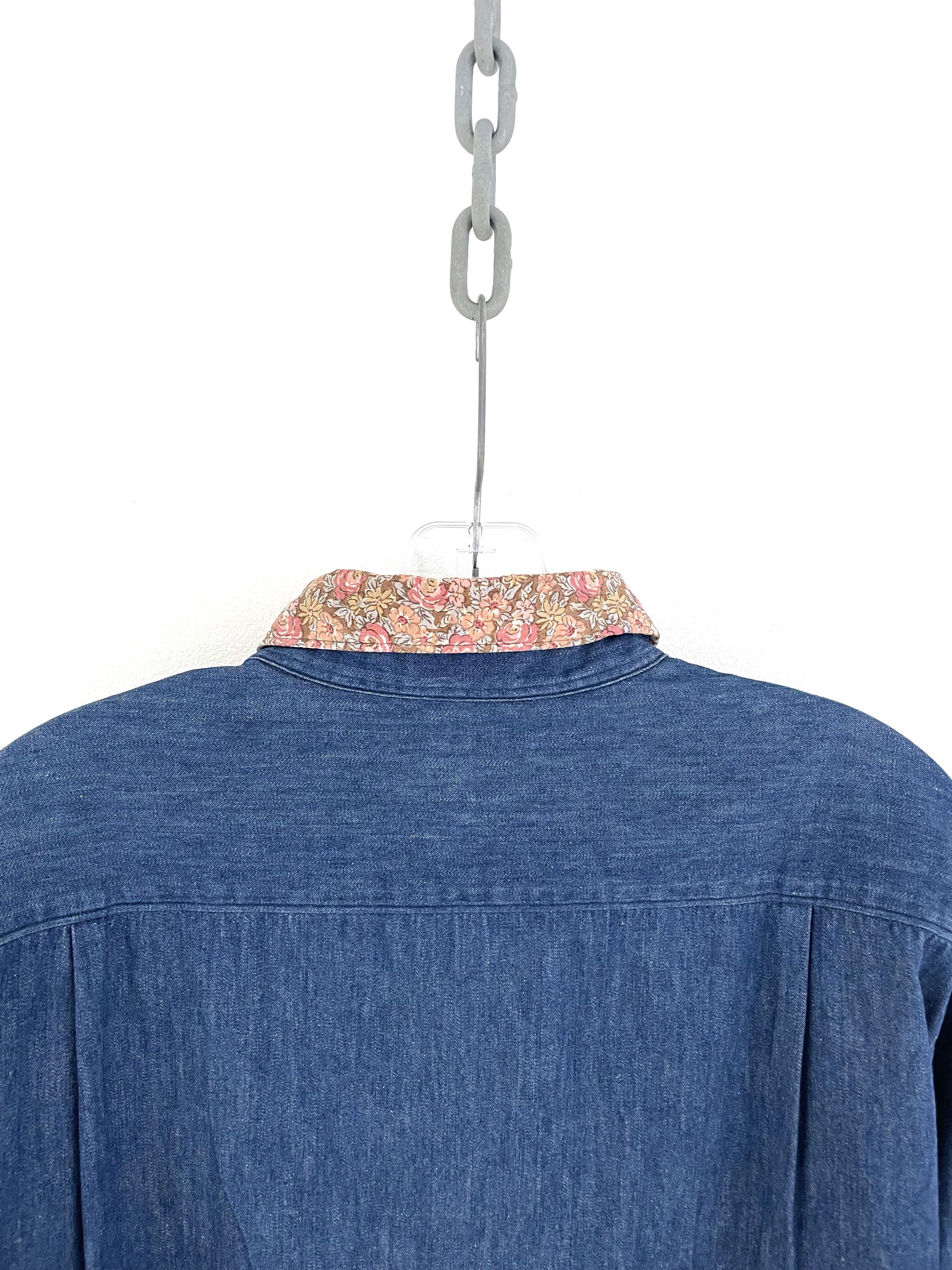 Yohji Yamamoto 80's Accent Collar Denim Shirt Size US L / EU 52-54 / 3 - 9 Thumbnail