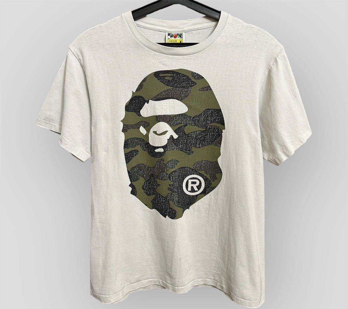 image of Bape A Bathing Ape Camo Logo White T -Shirt Size M, Men's