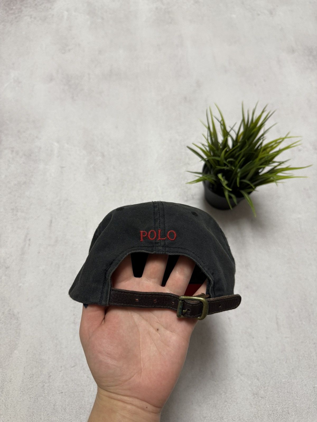Polo Ralph Lauren × Vintage SICK Polo Ralph Lauren Cap Hat Black Mens Red Horse Y2K 90s Size ONE SIZE - 7 Thumbnail