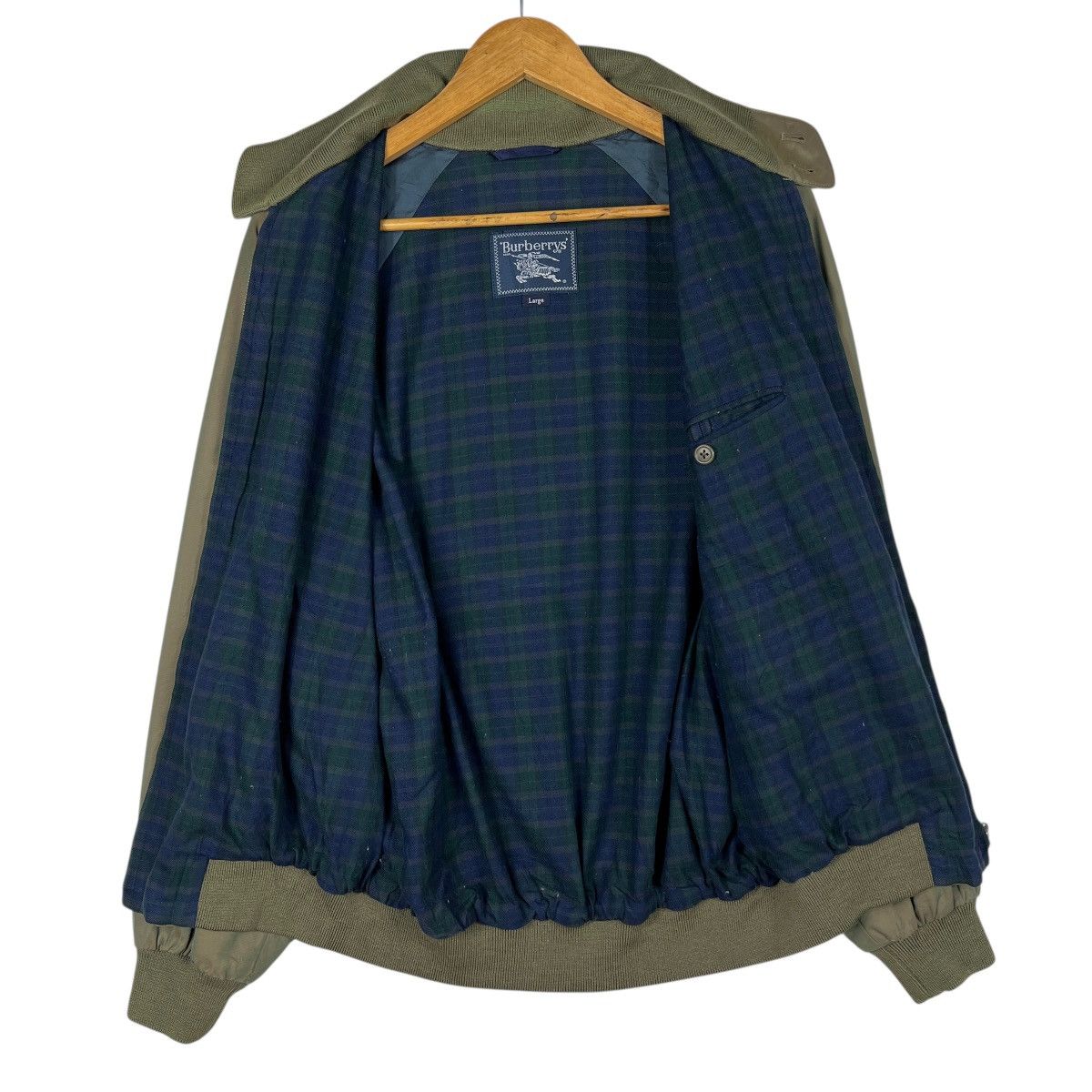 Burberry 🔥 Vintage Burberrys Green Check Plaid Lining G9 Jacket Size US L / EU 52-54 / 3 - 6 Thumbnail