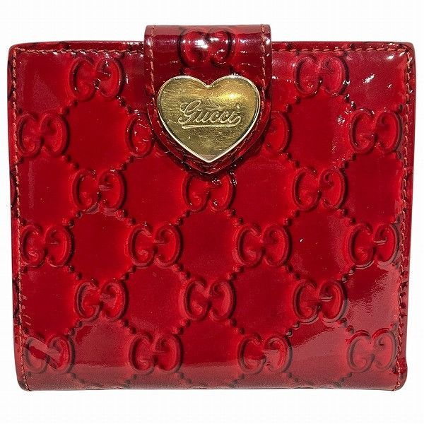 Gucci Heart Continental Wallet in Red Microguccissima Patent