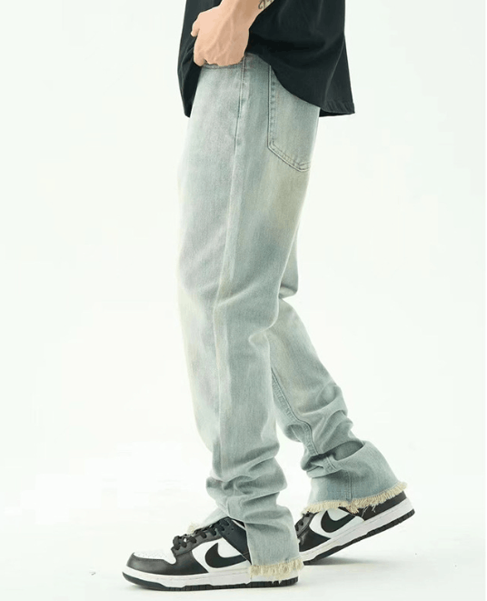 Japanese Brand American high street retro men's straight leg slit jeans Size US 32 / EU 48 - 2 Thumbnail