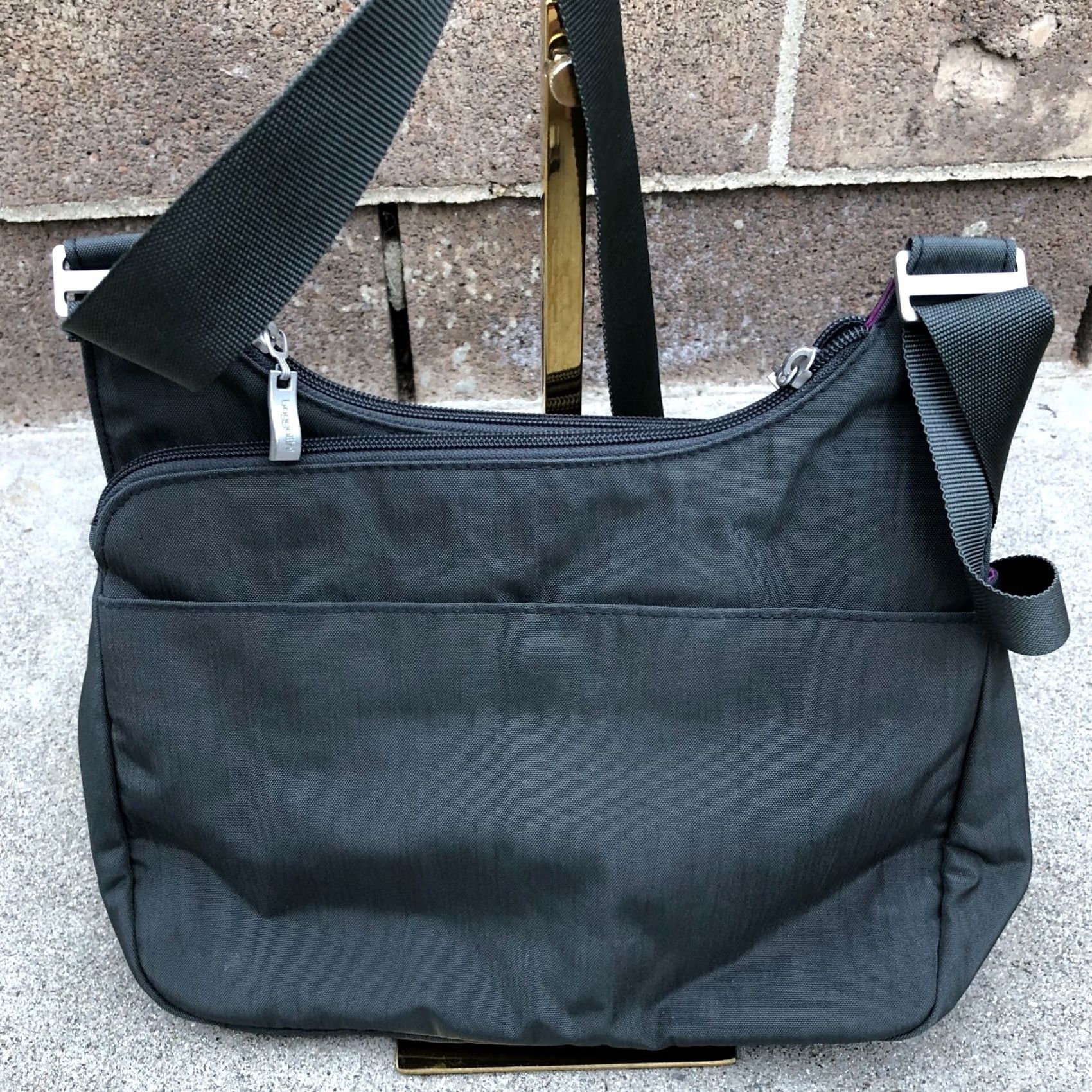 Vintage BAGGALLINI Crossbody Purse Bag Women's Grey Nylon Travel Lightweight Crossbody Strap Medium Bag Size ONE SIZE - 4 Thumbnail