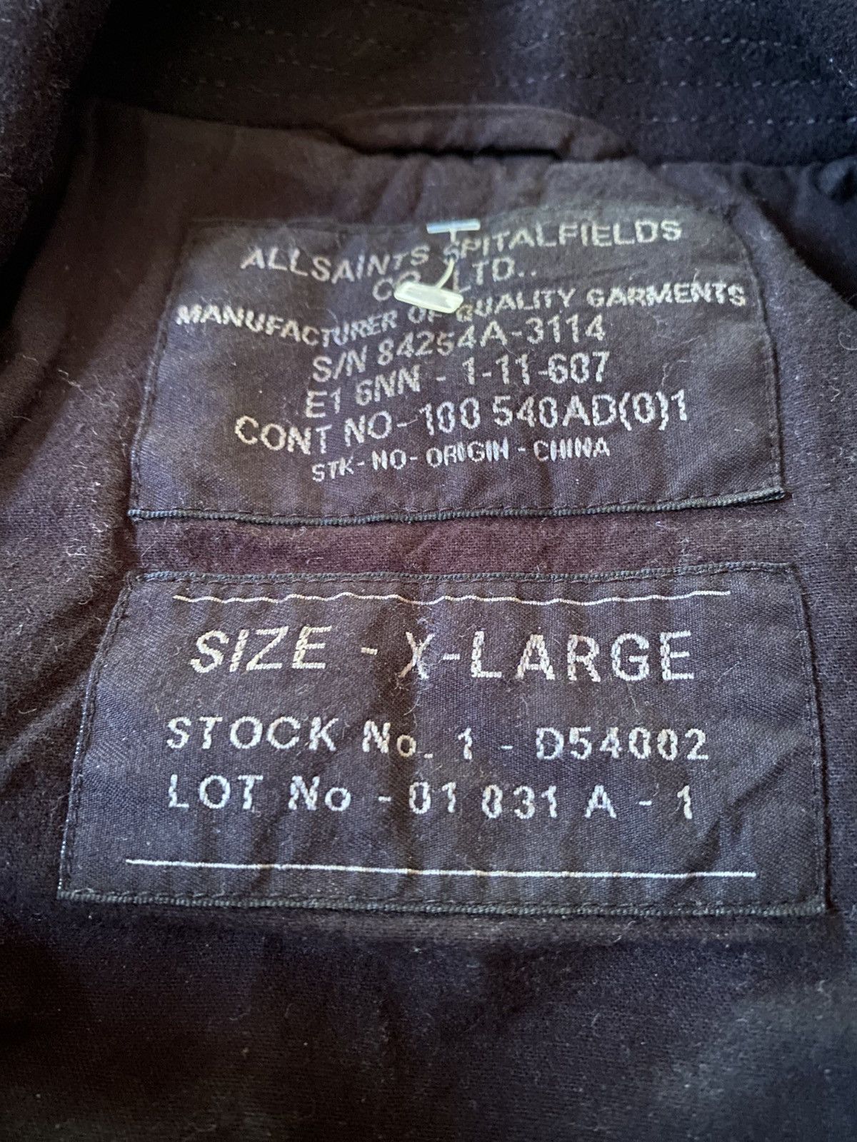 Allsaints AllSaints Spitalfields Wool Biker Jacket – Men’s Black Moto Size US XL / EU 56 / 4 - 13 Thumbnail