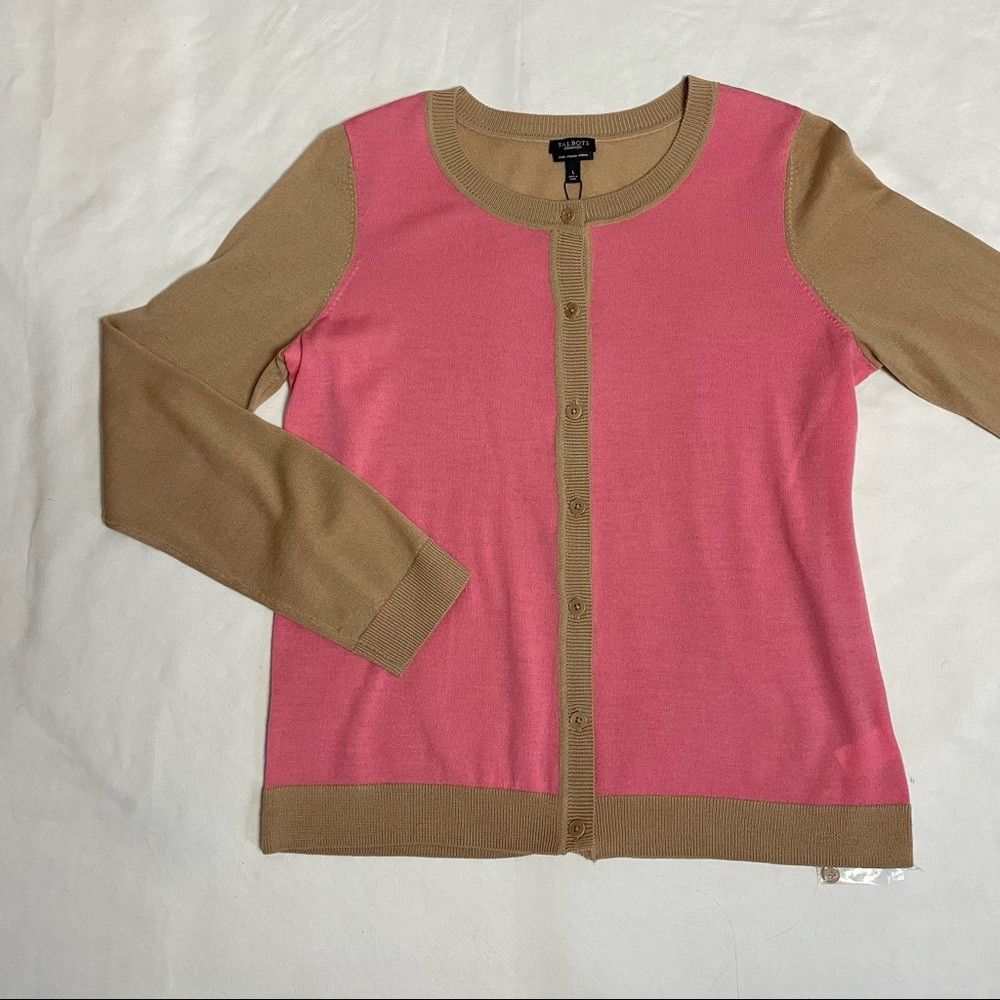 Talbots NWT New $99 Talbots Pure Italian Wool Colorblock Cardigan B Size L / US 10 / IT 46 - 5 Thumbnail