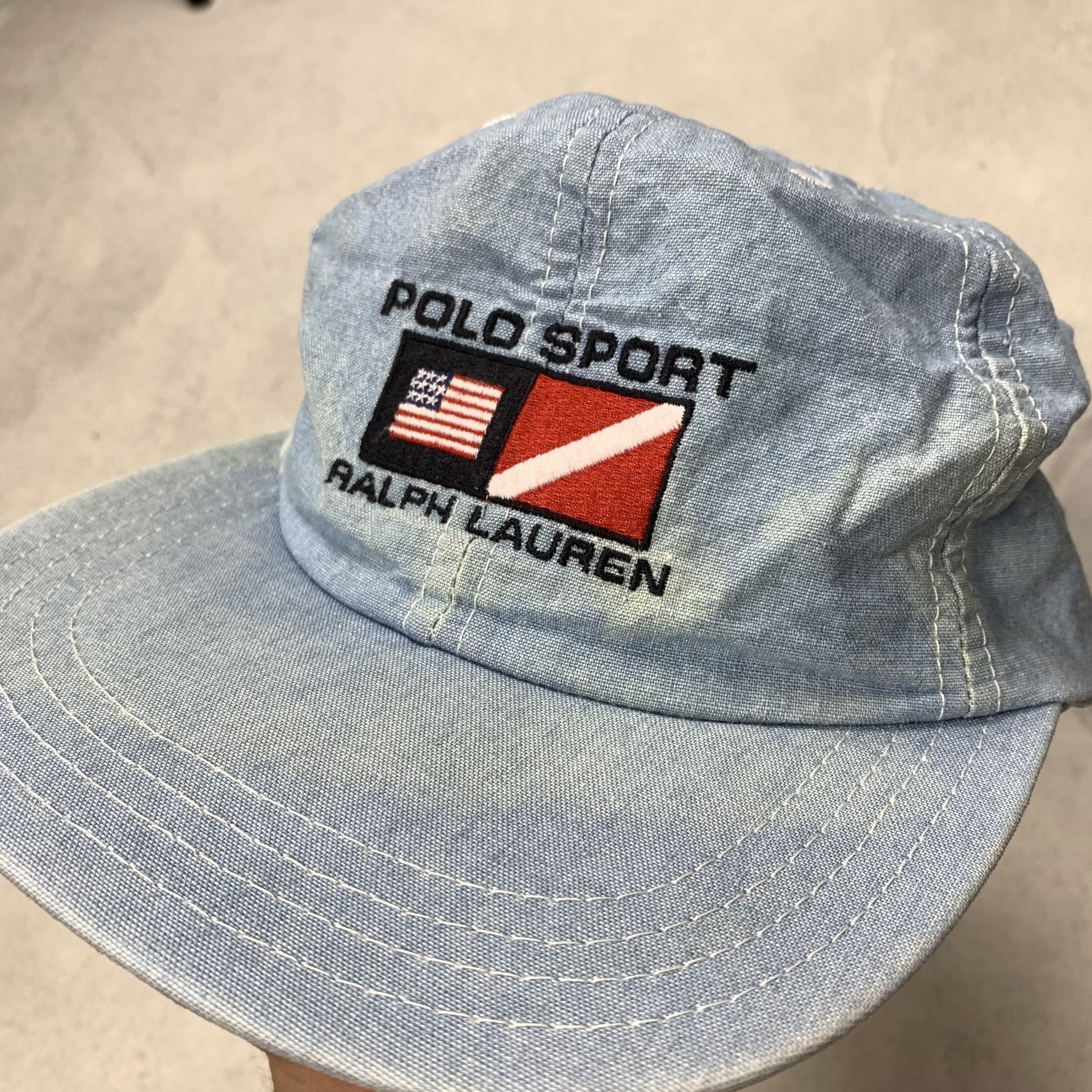 Polo Ralph Lauren Vintage Polo Sport Ralph Lauren Chambray Hat Cap Size ONE SIZE - 3 Thumbnail