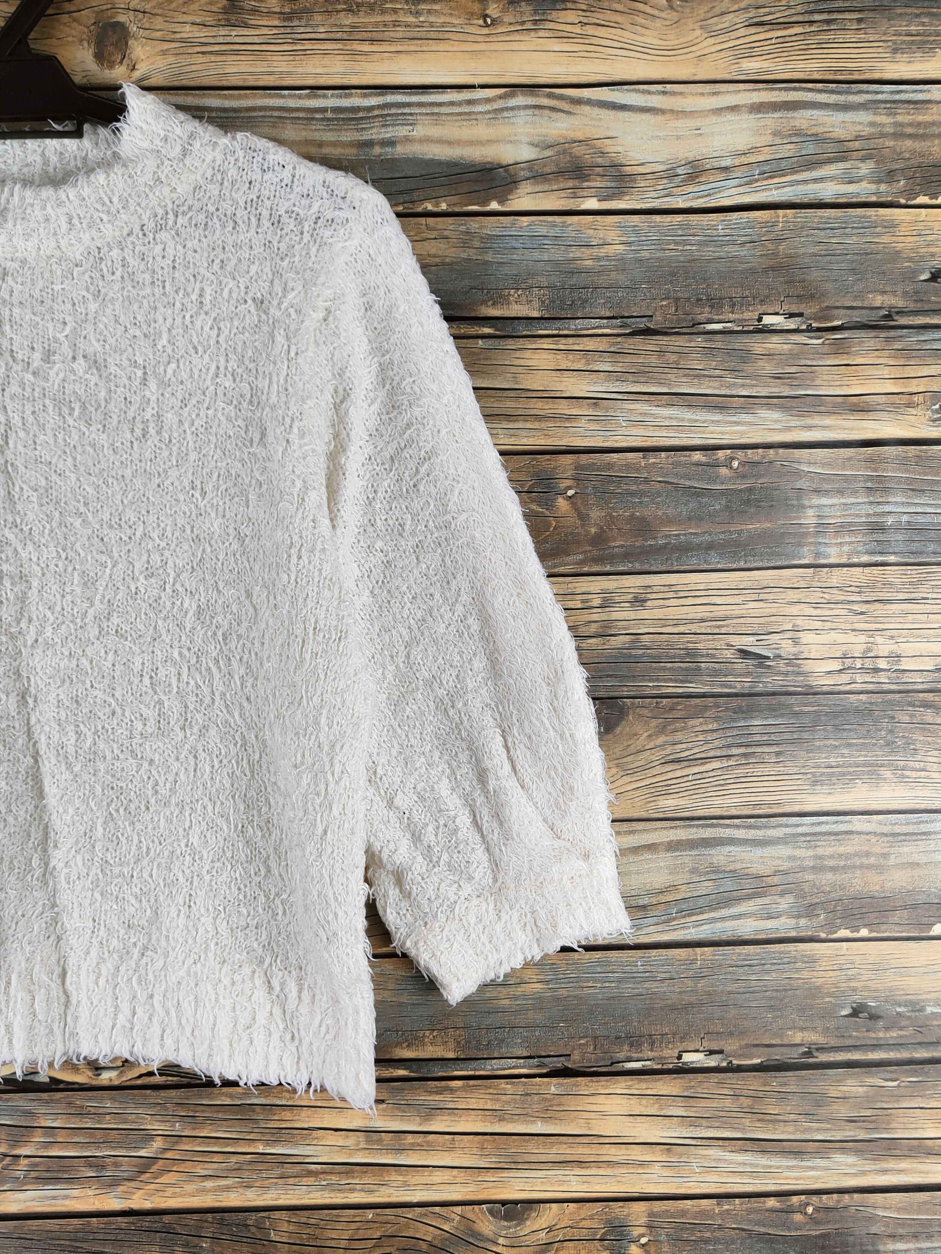 GU DL GU Ivory Fur Mohair Knitwear #46-485 Size S / US 4 / IT 40 - 5 Thumbnail
