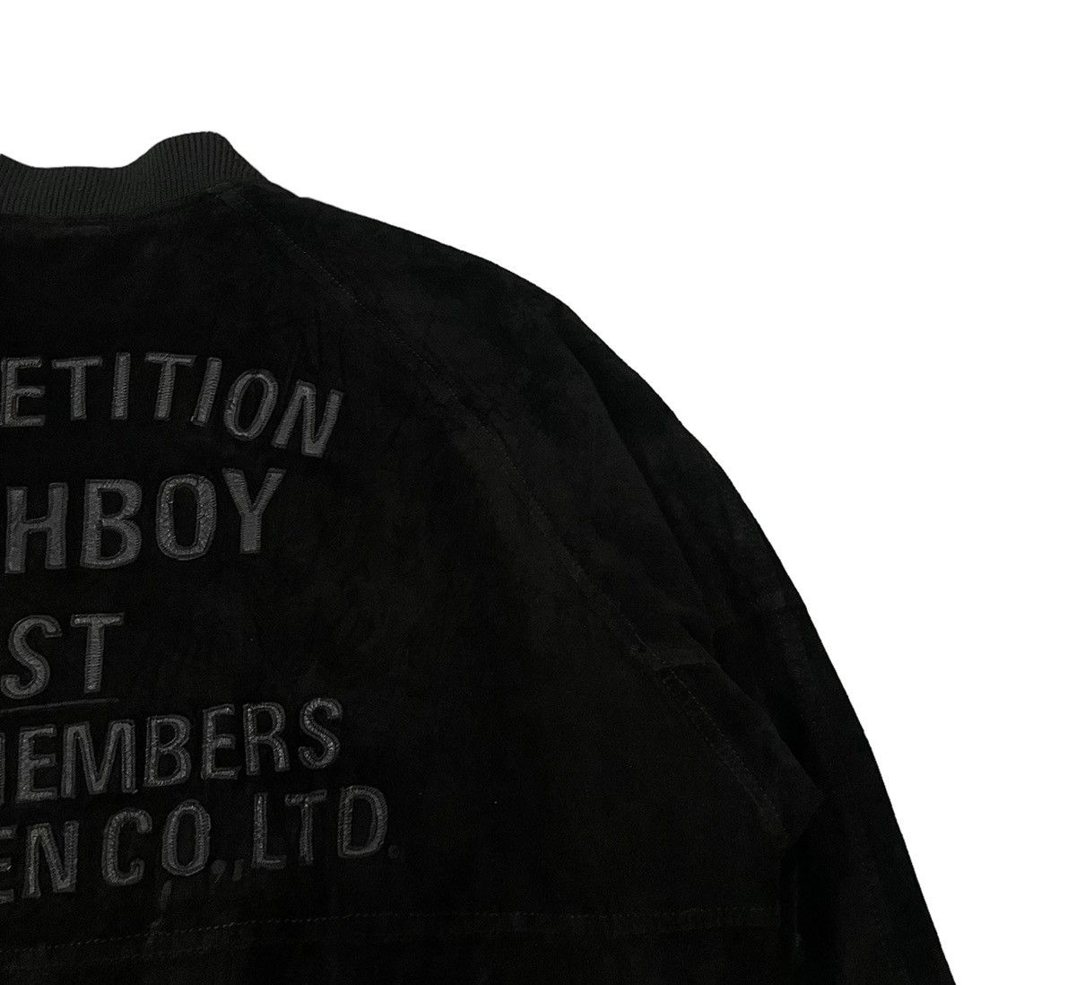 Japanese Brand Vintage Poshboy Blackout Pig Skin Leather Varsity Jacket Size US L / EU 52-54 / 3 - 12 Thumbnail
