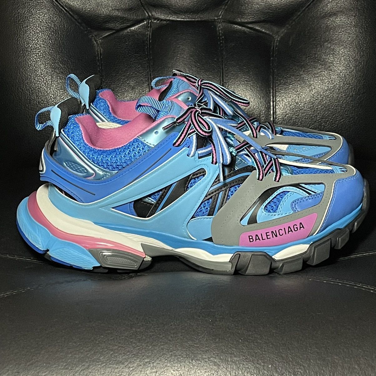 balenciaga track blue pink