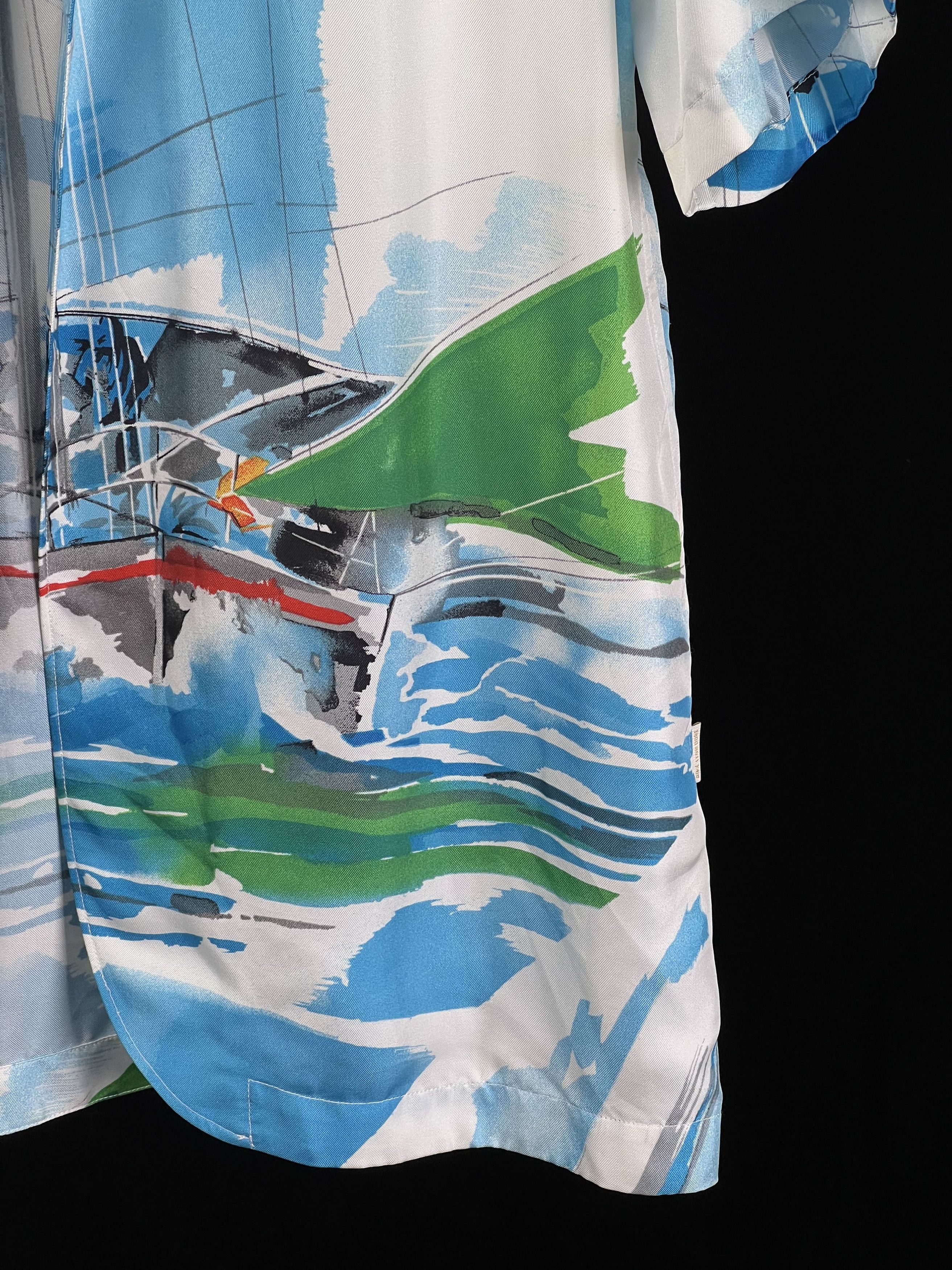 Brand New Silk Cabana Shirt Regatta Sample Novelty Pattern
