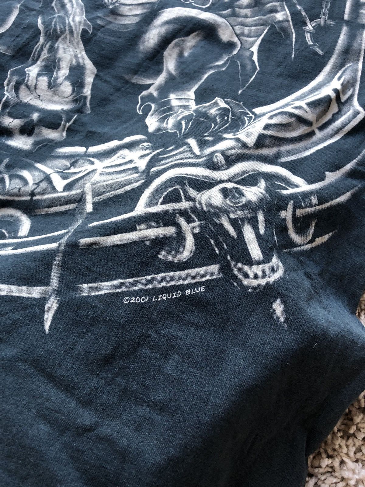 Liquid Blue × Vintage Y2K Vintage Liquid Blue Dragon Skull T-Shirt OverPrint 2001 Size US XL / EU 56 / 4 - 8 Thumbnail