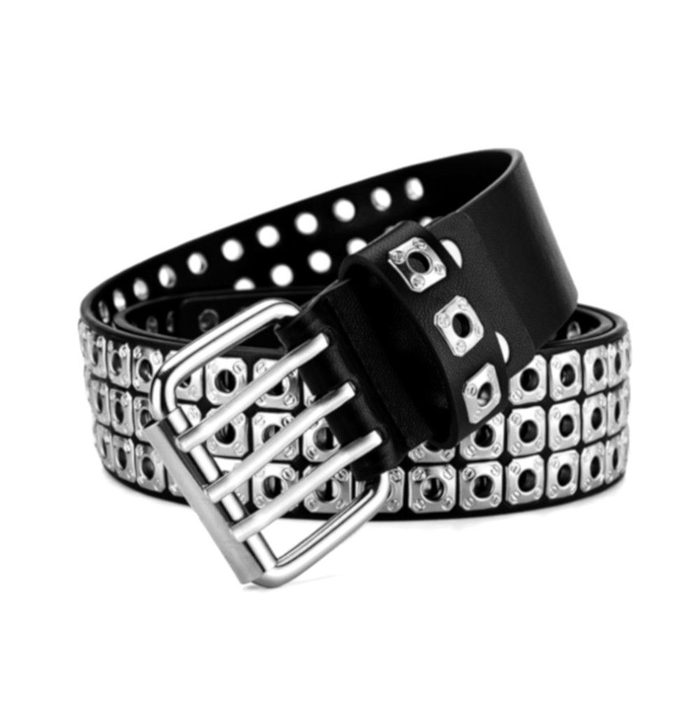 Japanese Brand × Vintage Punk Werewolf Claw Square Rivet Eyelets Leather Belt Rave Size ONE SIZE - 3 Thumbnail