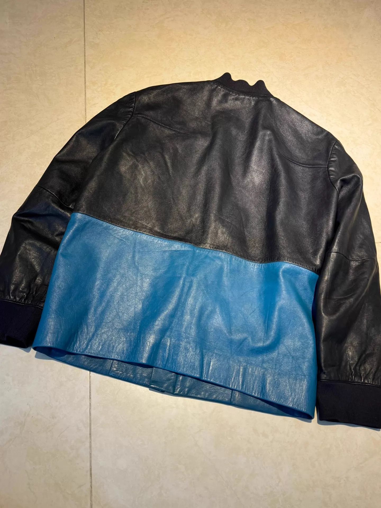 Dior Dior Men's Double-Faced Waxed Leather Black/Blue Jacket Size US S / EU 44-46 / 1 - 9 Thumbnail