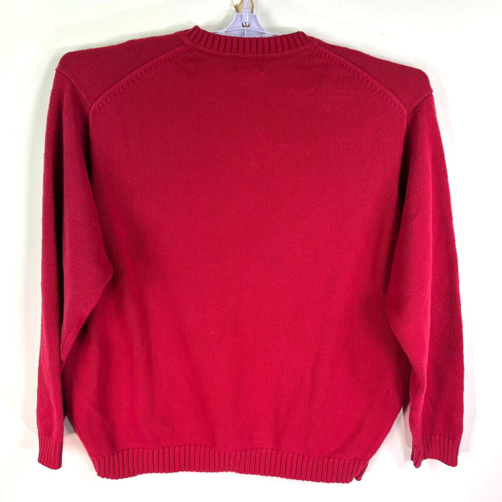 Vintage L.L. Bean Mens 2XL Red V Neck Cotton Pull Over Sweater Size Size US XXL / EU 58 / 5 - 7 Thumbnail
