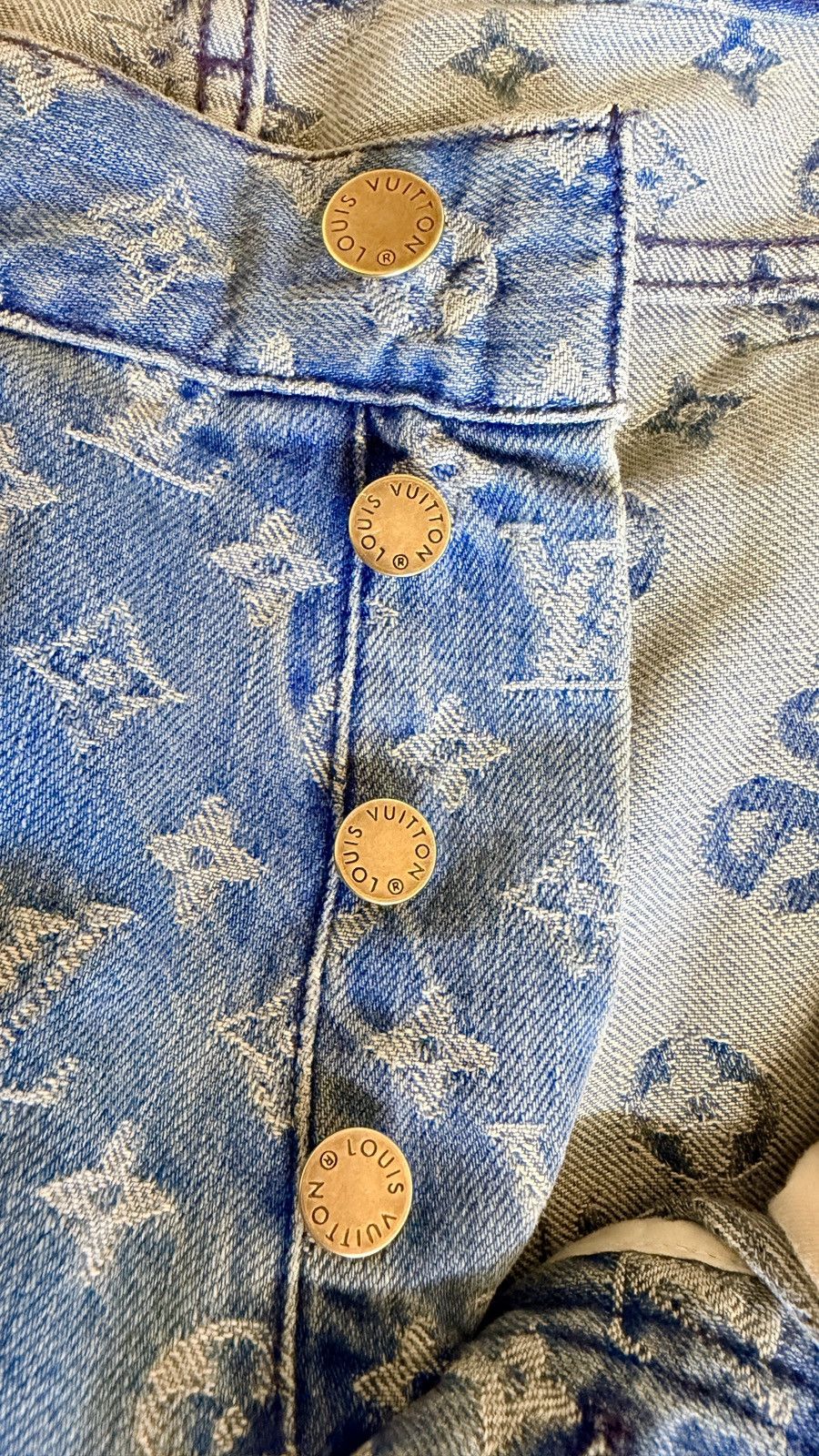 Louis Vuitton × Supreme Louis Vuitton X SUPREME 30 Blue Denim Jeans Monogram Size US 30 / EU 46 - 8 Thumbnail