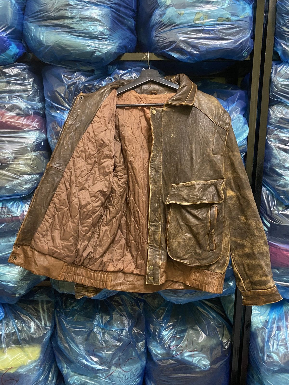 Other Vintage Distressed Brown Leather Jacket Large Front Pockets Size US M / EU 48-50 / 2 - 11 Thumbnail