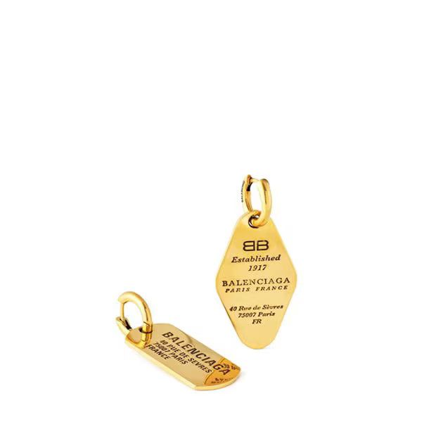 Balenciaga o1g2r1mq0924 Size: OS / Tags Earrings in Antique Gold Size ONE SIZE - 1 Thumbnail