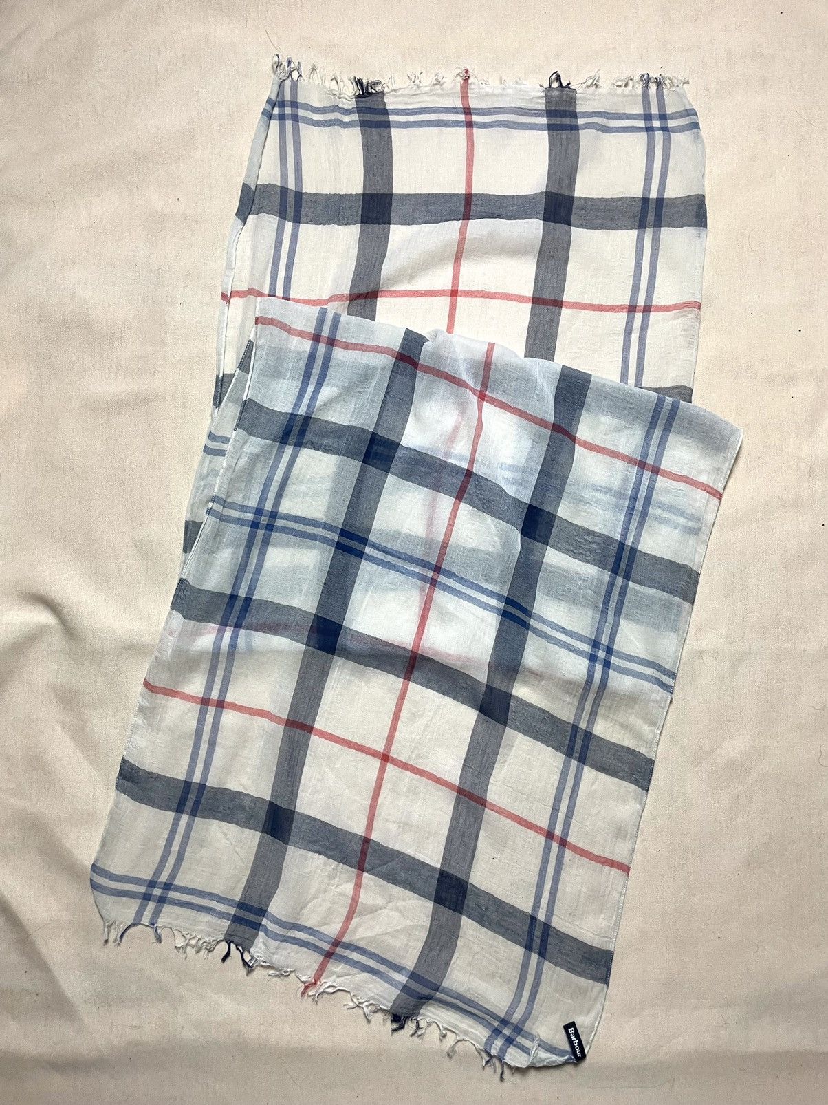 Barbour Barbour white tartan cotton scarf Size ONE SIZE - 6 Thumbnail