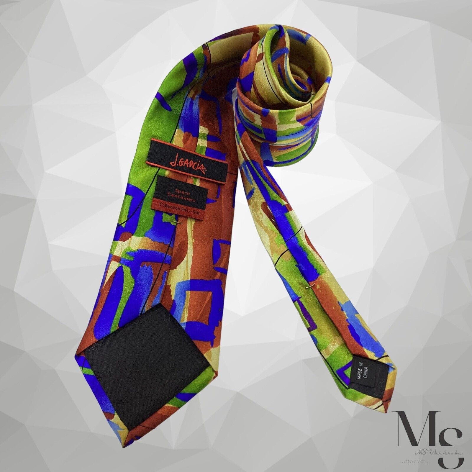 Other JERRY GARCIA Multicolor Art Print Silk Tie W: 3.75" EX COND Size ONE SIZE - 1 Thumbnail