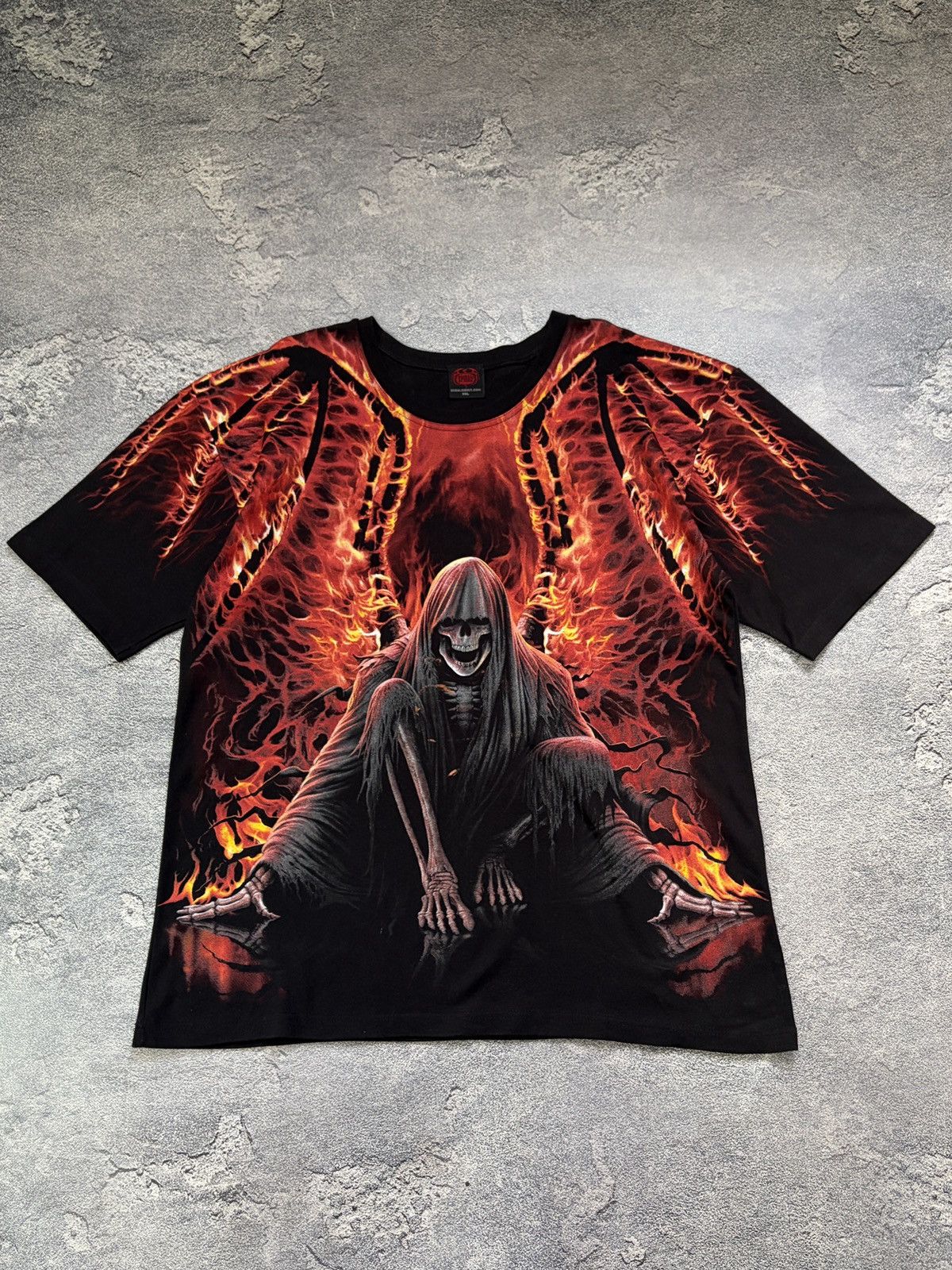 Vintage Spiral Direct Grim Reaper Fire Gothic Horror Tee XXL Size US XXL / EU 58 / 5 - 1 Thumbnail