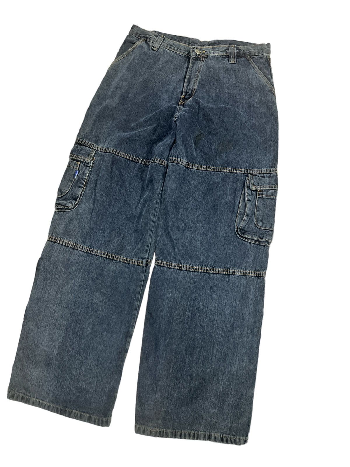 If Six Was Nine × Japanese Brand BAGGY💥JOHN SILVER CARGO PANT DISTRESSED DENIM PANT Size US 33 - 5 Thumbnail