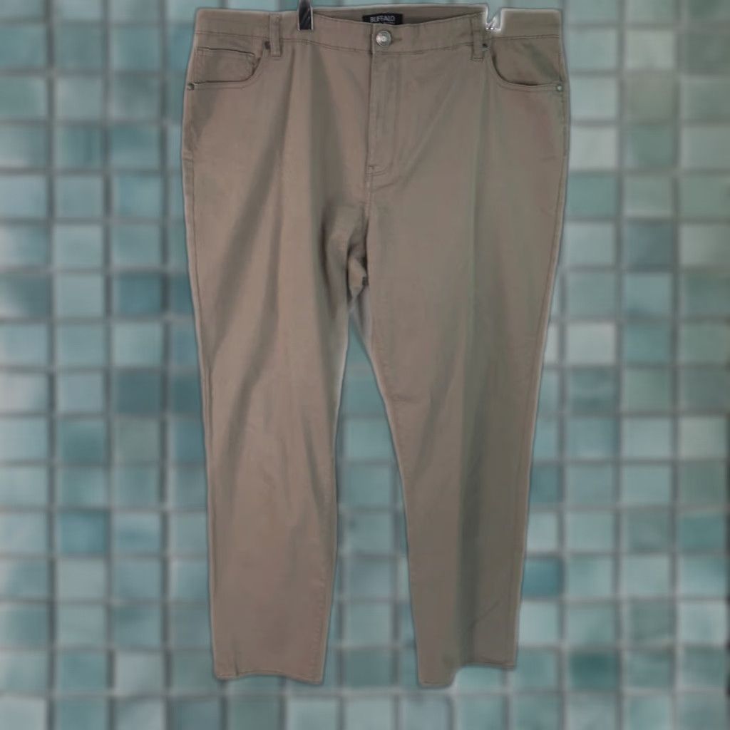 Buffalo David Bitton Buffalo David Bitton Mid Rise Pants Womens Size 16 Tan Flat Front 38X28 Size 38" / US 16 / IT 52 - 1 Thumbnail