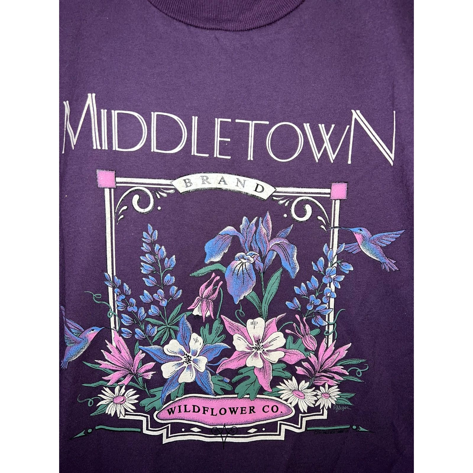 Jerzees Vintage Middletown Shirt Wildflower Flower 90s Tee VTG Large Size US L / EU 52-54 / 3 - 2 Thumbnail