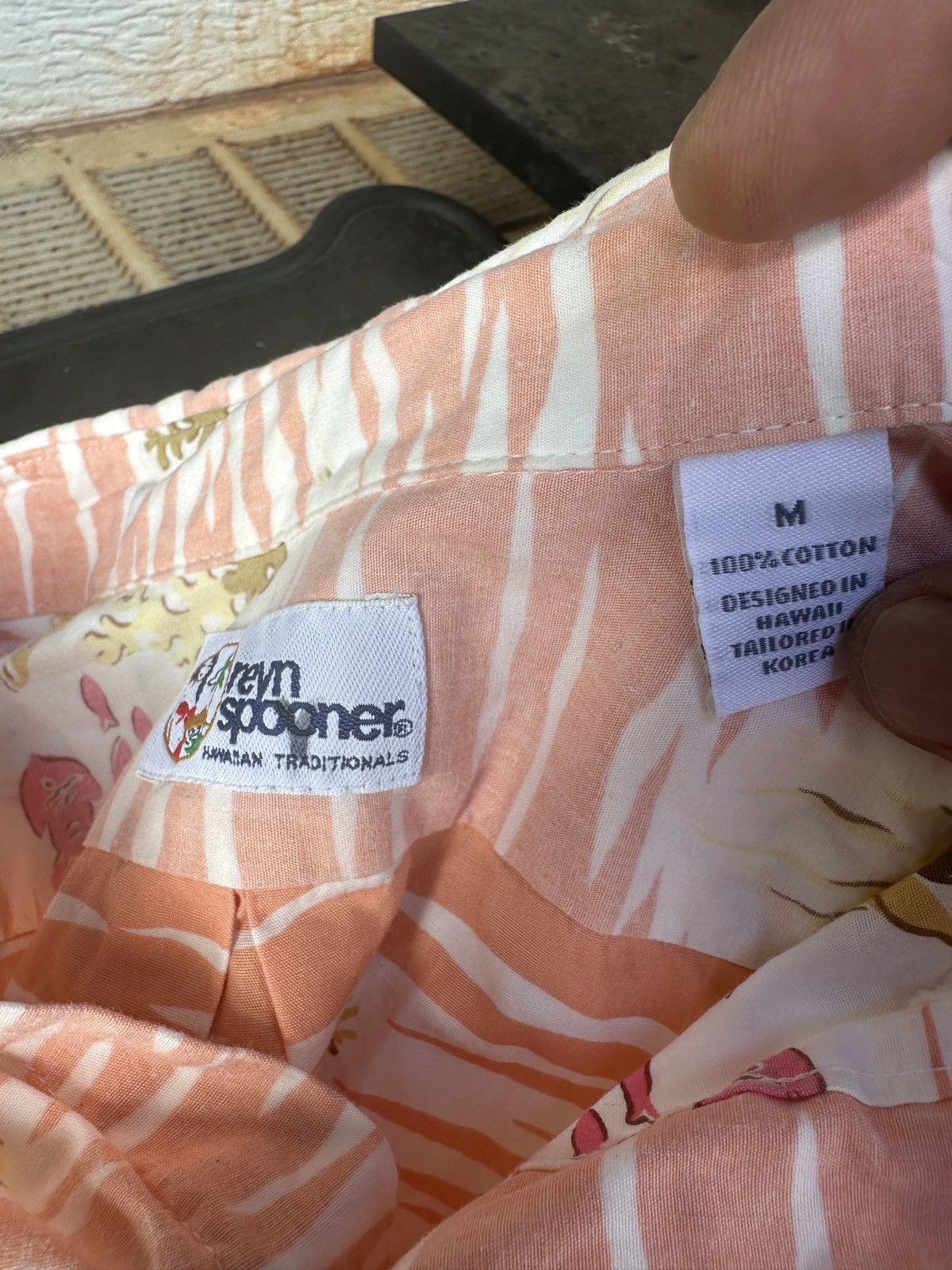 Reyn Spooner PreOwned Reyn Spooner Hawaiian Print Orange Men's M Size US M / EU 48-50 / 2 - 4 Thumbnail