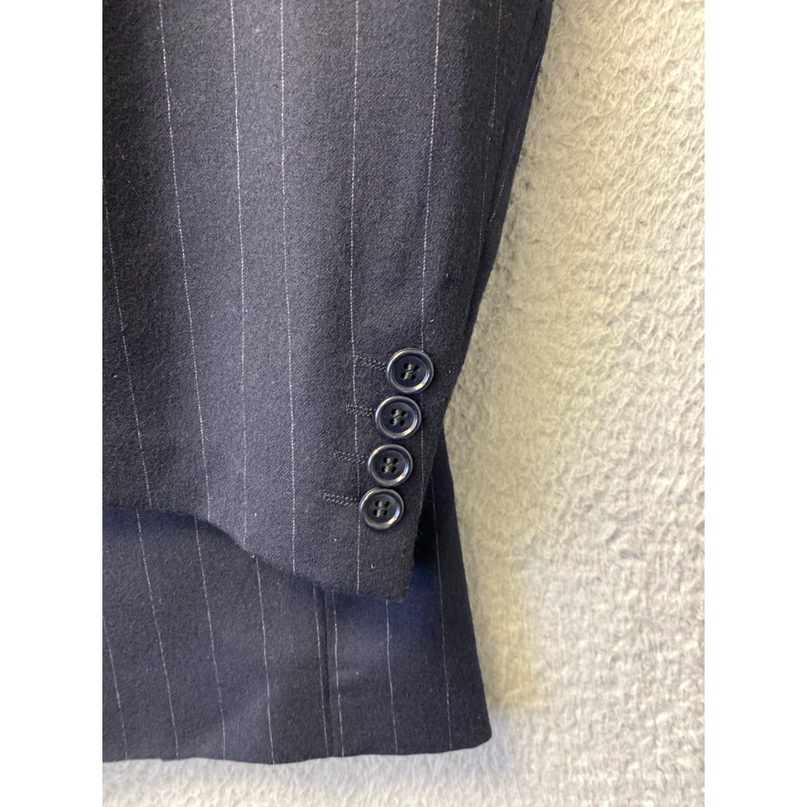 Vintage CERRUTI 1881 Navy Striped Wool Blazer Sport Coat 44R Mens Size 44R - 3 Thumbnail