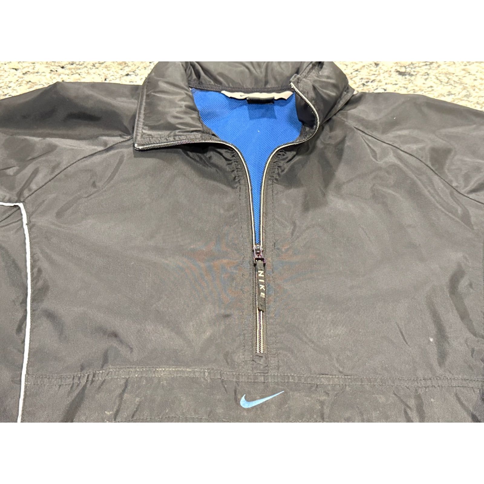 Nike VINTAGE Nike Windbreaker Mens XL Pullover Half-Zip Jacket Navy Blue 1990s Mens Size US XL / EU 56 / 4 - 4 Thumbnail
