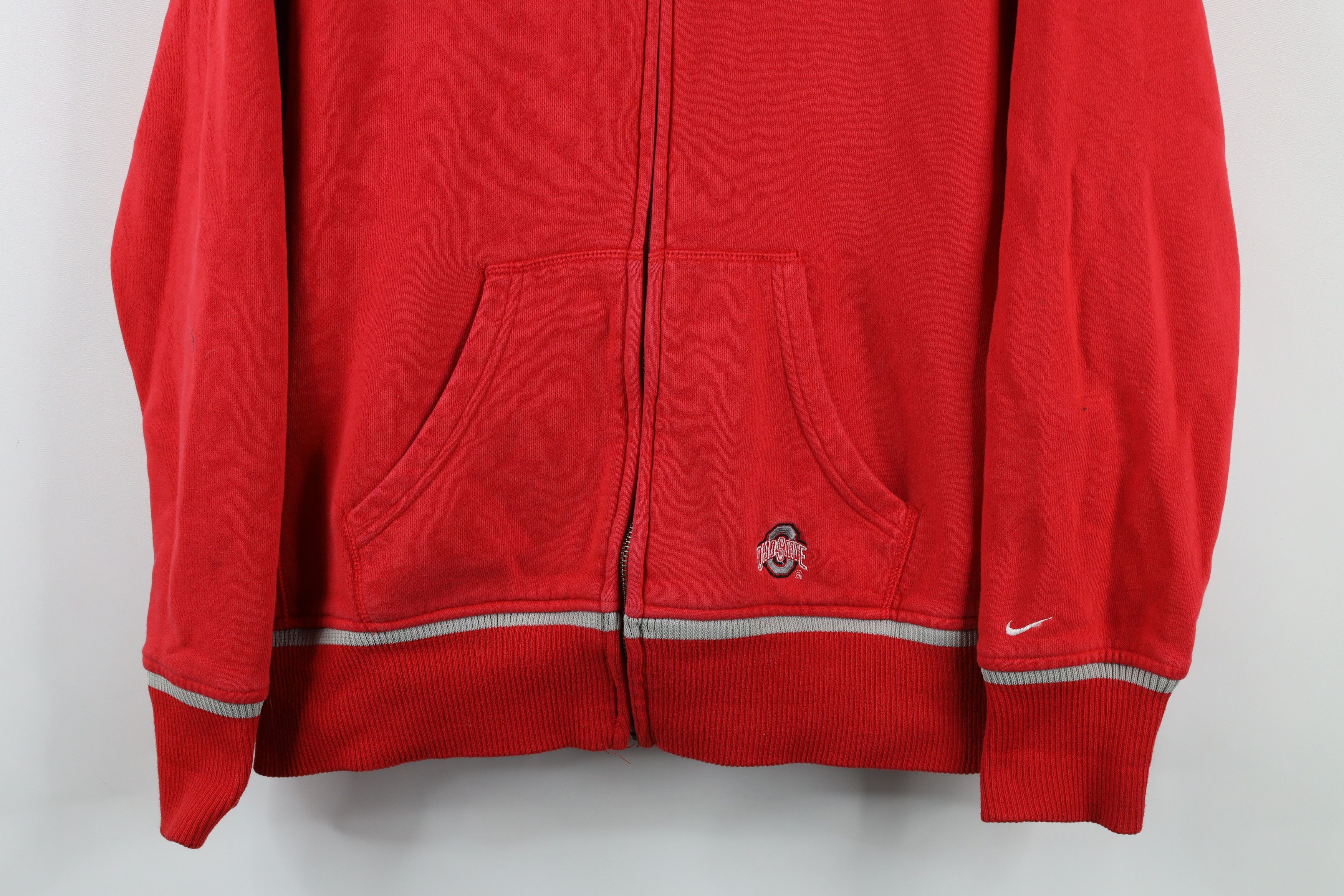 Nike × Vintage Vintage Nike Mini Swoosh Ohio State University Hoodie Red Size XL / US 12-14 / IT 48-50 - 3 Thumbnail