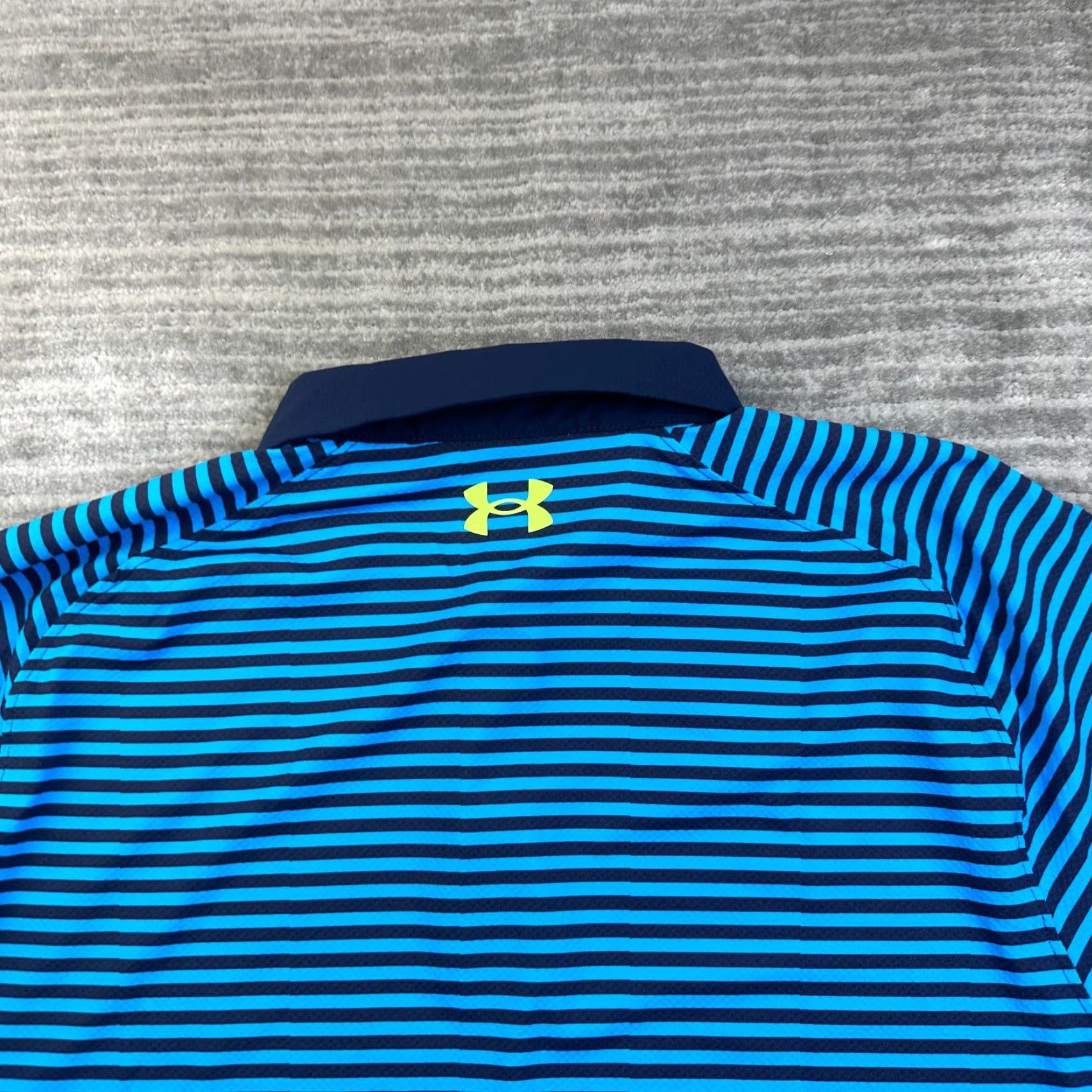 Under Armour NEW Under Armour Polo Shirt Mens Large Blue Striped Golf Iso Chill Performance Size US L / EU 52-54 / 3 - 4 Thumbnail