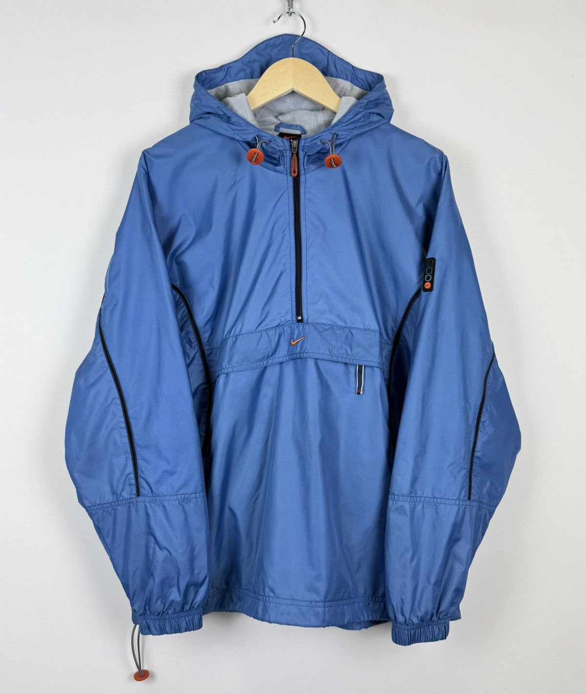 Nike Vintage Nike Anorak 1/2 Zip Jacket Blue Hooded Swoosh Nylon Size US M / EU 48-50 / 2 - 1 Thumbnail