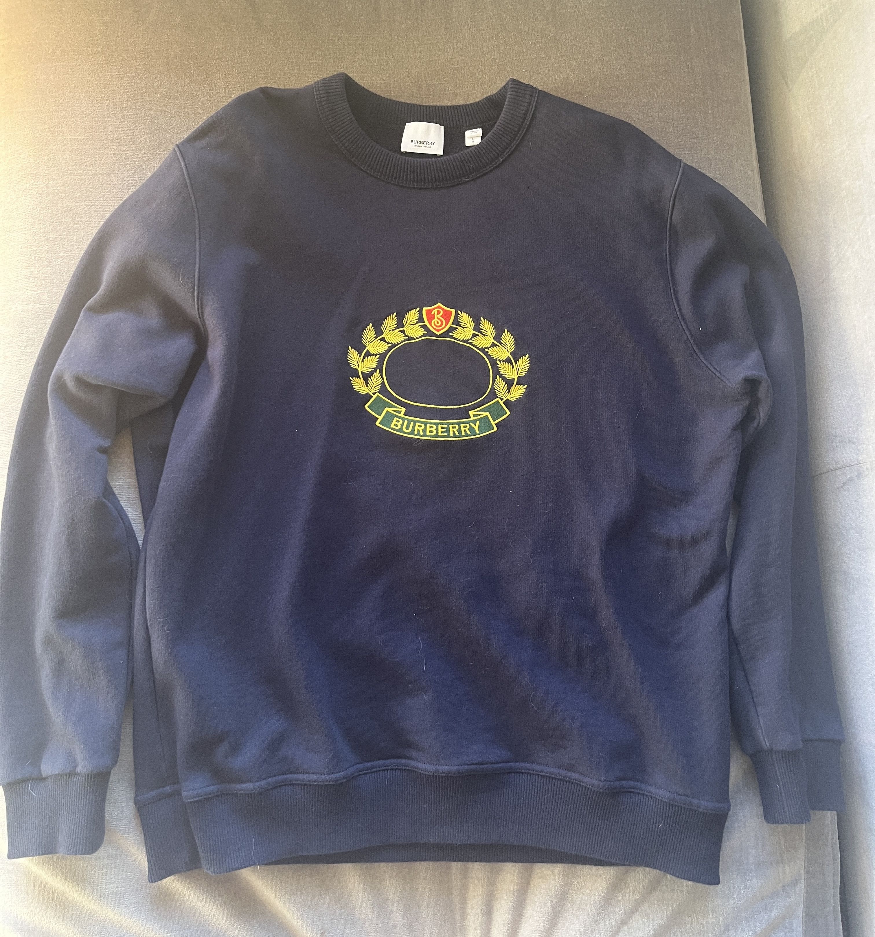 Burberry Burberry Blue Logo Sweatshirt Size US L / EU 52-54 / 3 - 1 Thumbnail