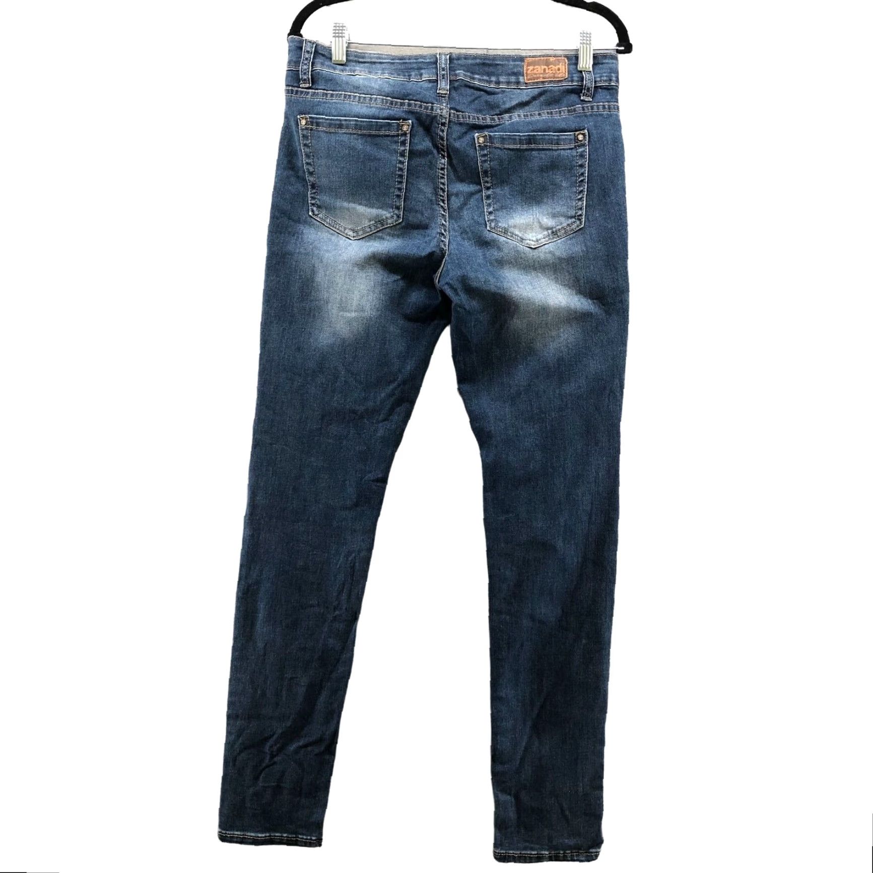 Vintage Zanadi Blue Skinny Jeans Womens Size 32 Mid Rise Stretch Rock Retro Style Size 24" / US 00 / IT 34 - 2 Thumbnail