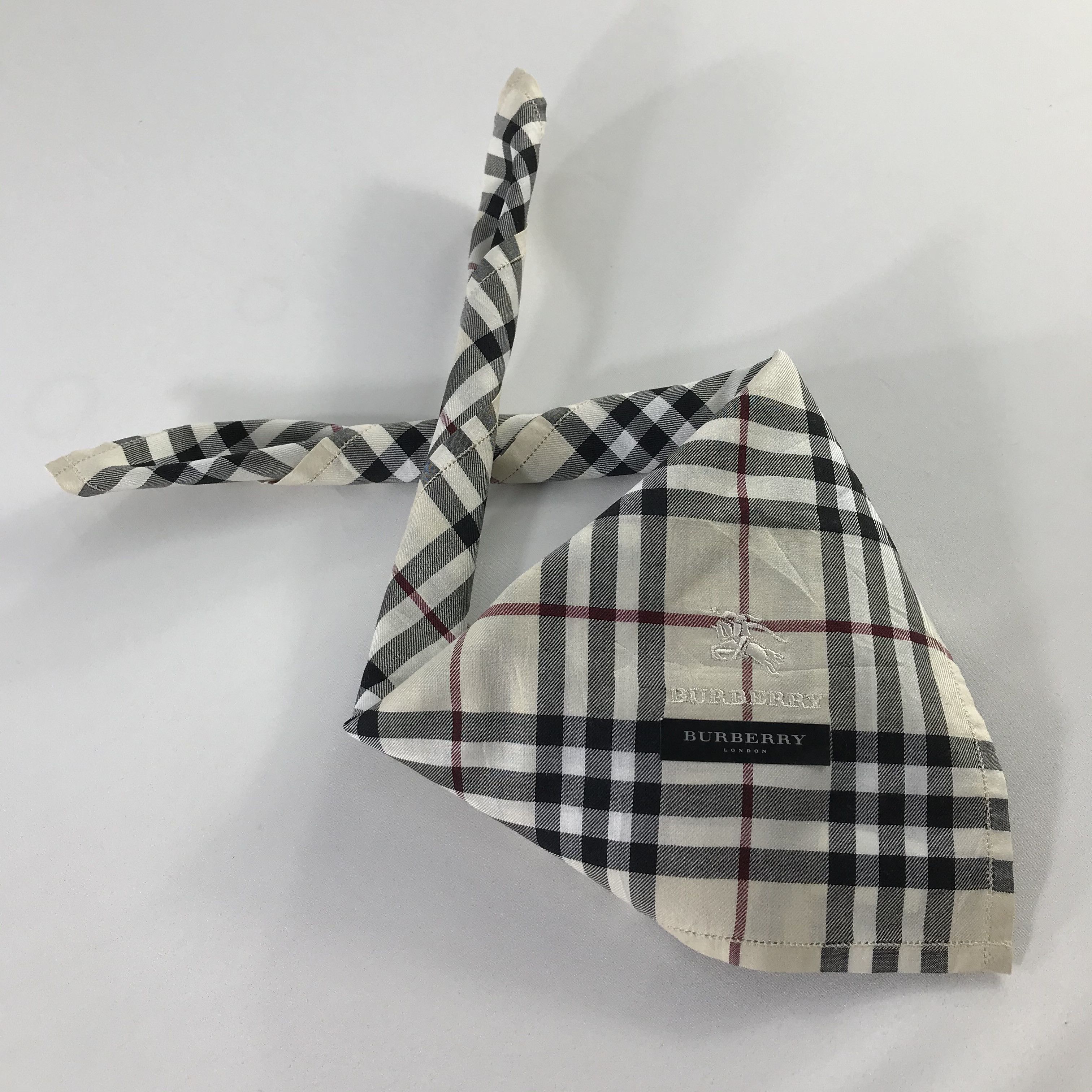 Burberry × Vintage Burberry Bandana / Handkerchief / Neckerchief - S884 Size ONE SIZE - 4 Thumbnail