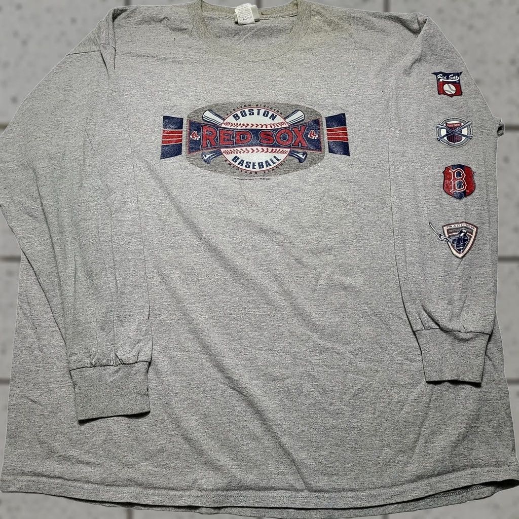 Lee VINTAGE Boston Red Sox Baseball American League 2XL Gray Long Sleeve Shirt Mens Crew Neck Sports 2000s Size US XXL / EU 58 / 5 - 1 Thumbnail