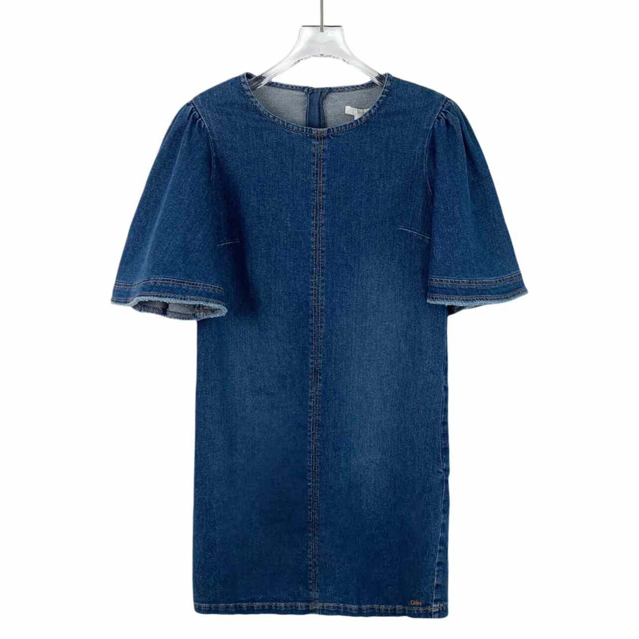 Other Other Denim Cotton Blue Dress 14 Women Size XS / US 0-2 / IT 36-38 - 1 Thumbnail