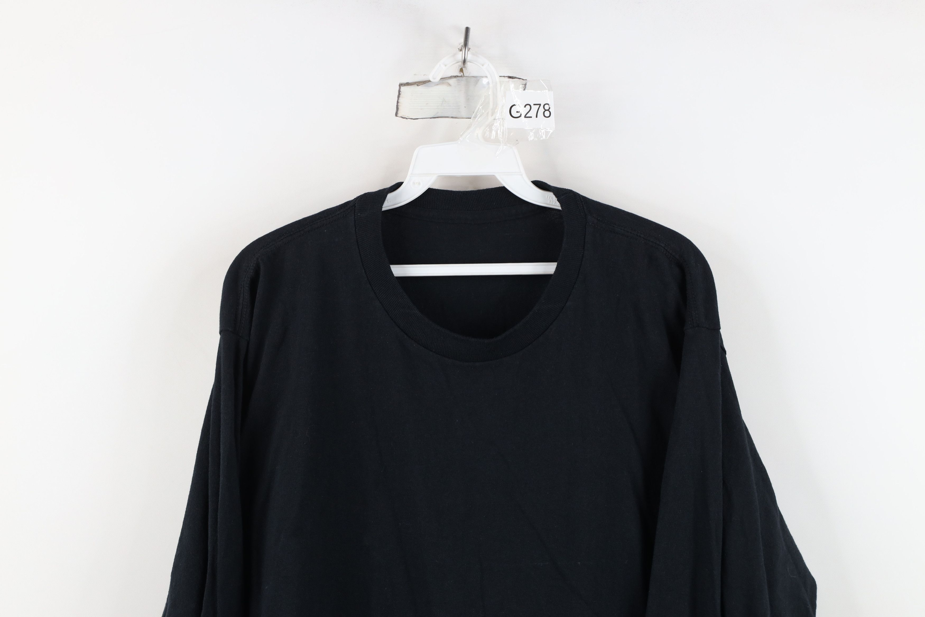 Vintage Vintage 90s Y2K Streetwear Blank Long Sleeve T-Shirt Black Size US L / EU 52-54 / 3 - 2 Thumbnail
